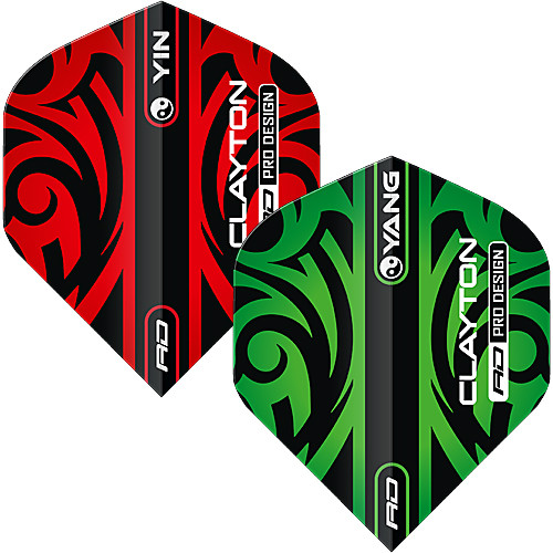 RD Jonny Clayton Red &amp; Green Yin Yang Flights