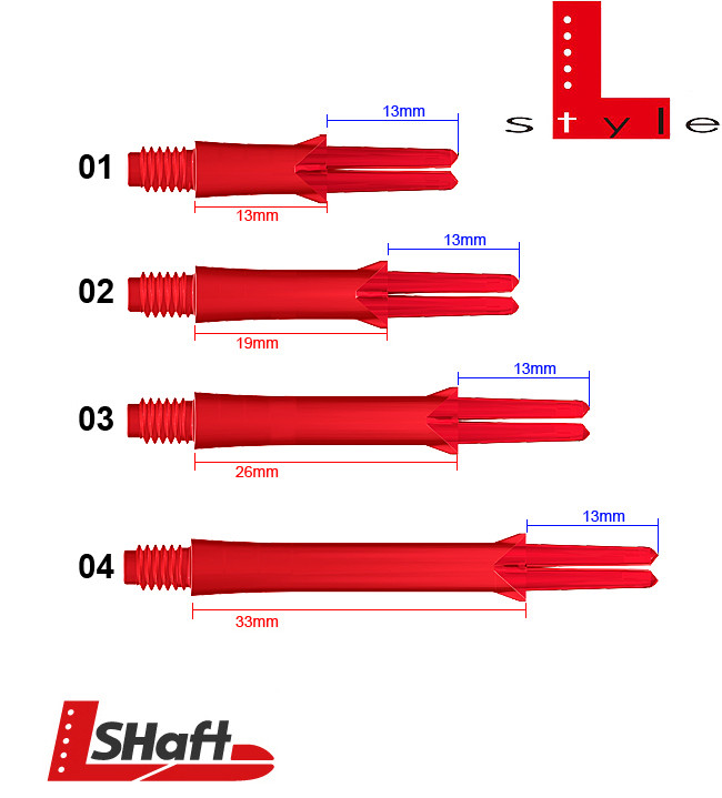 L-STYLE Shafts Locked Straight Red