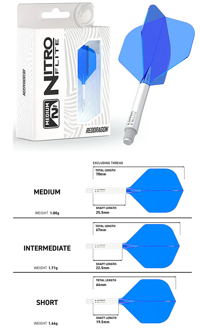 RED DRAGON Nitro Flite white/blue No2
