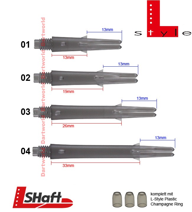 L-STYLE L-Shaft Lock Straight Clear Black