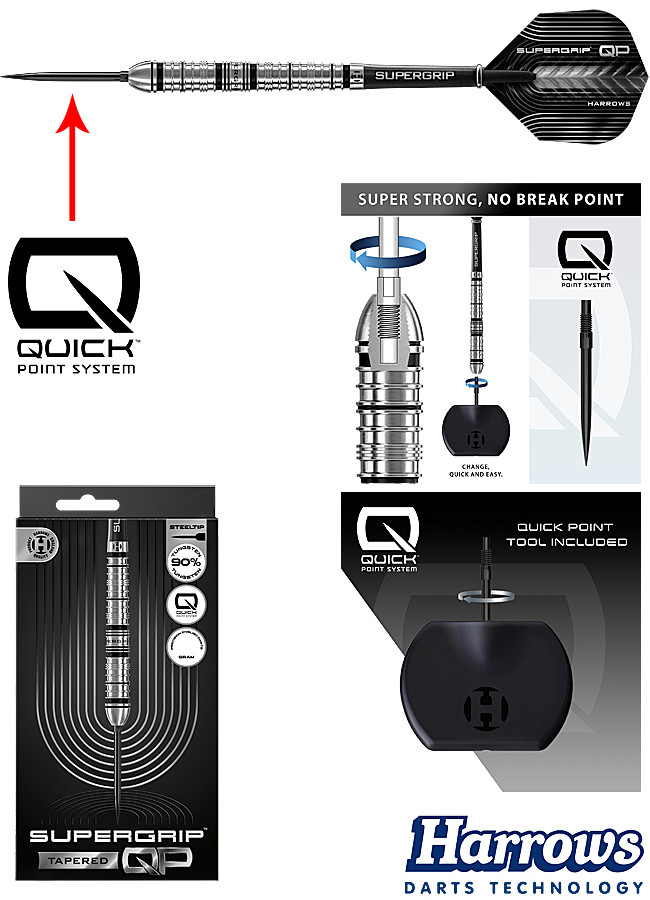 RÜCKLÄUFER: HARROWS Supergrip Tapered QUICK Point 28g