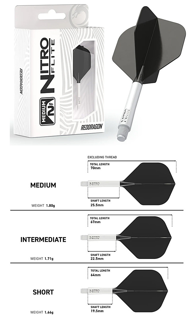 RED DRAGON Nitro Flite white/black No2