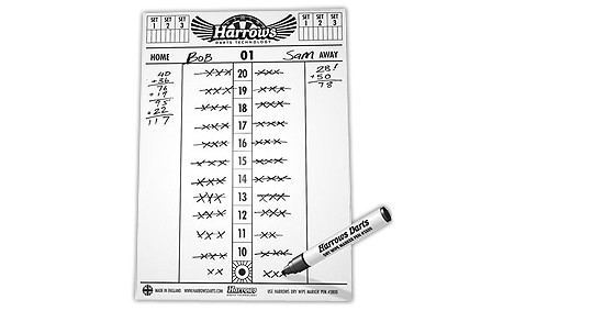 HARROWS Dry Wipe Score Board + 1 Stift