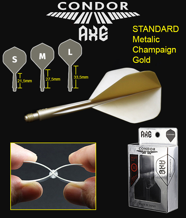 CONDOR AXE Flights Metallic Champaign Gold Standard