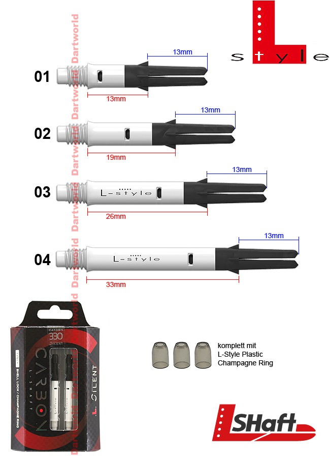 L-STYLE L-Shaft Carbon Silent Straight White (drehbares Top)