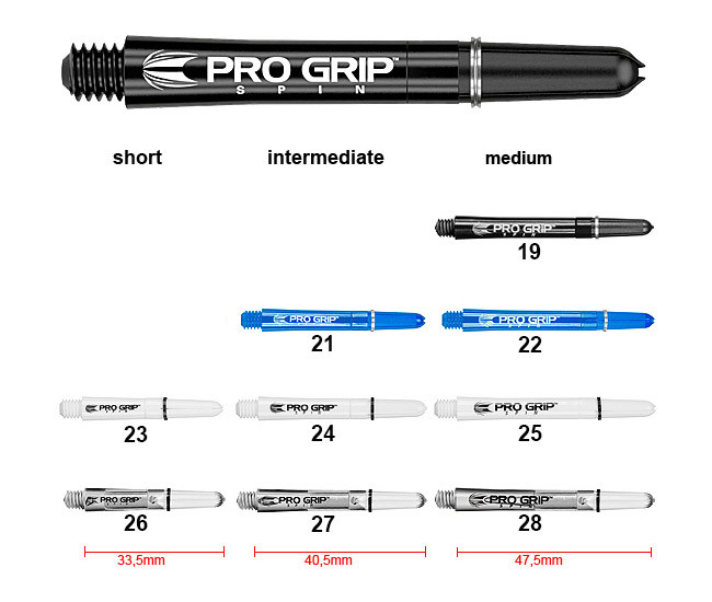 TARGET Pro Grip Spin Shafts 3er Set (9 Stück)