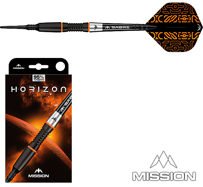 MISSION Horizon Black PVD/Orange 95% Soft 18g