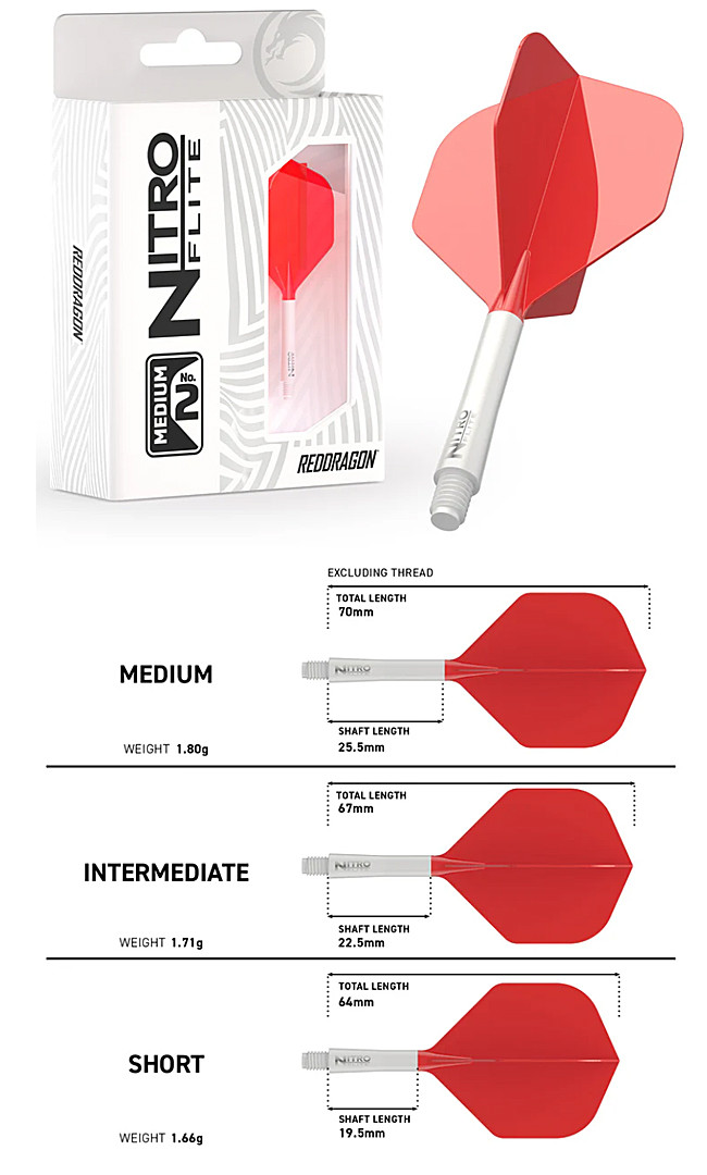 RED DRAGON Nitro Flite white/red No2
