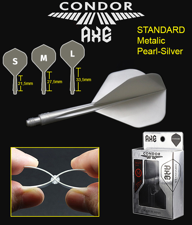 CONDOR AXE Flights Metallic Pearl-Silver Standard