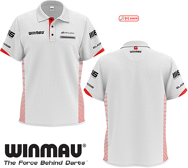 WINMAU Pro-Line Dart Shirt White Polo Shirt