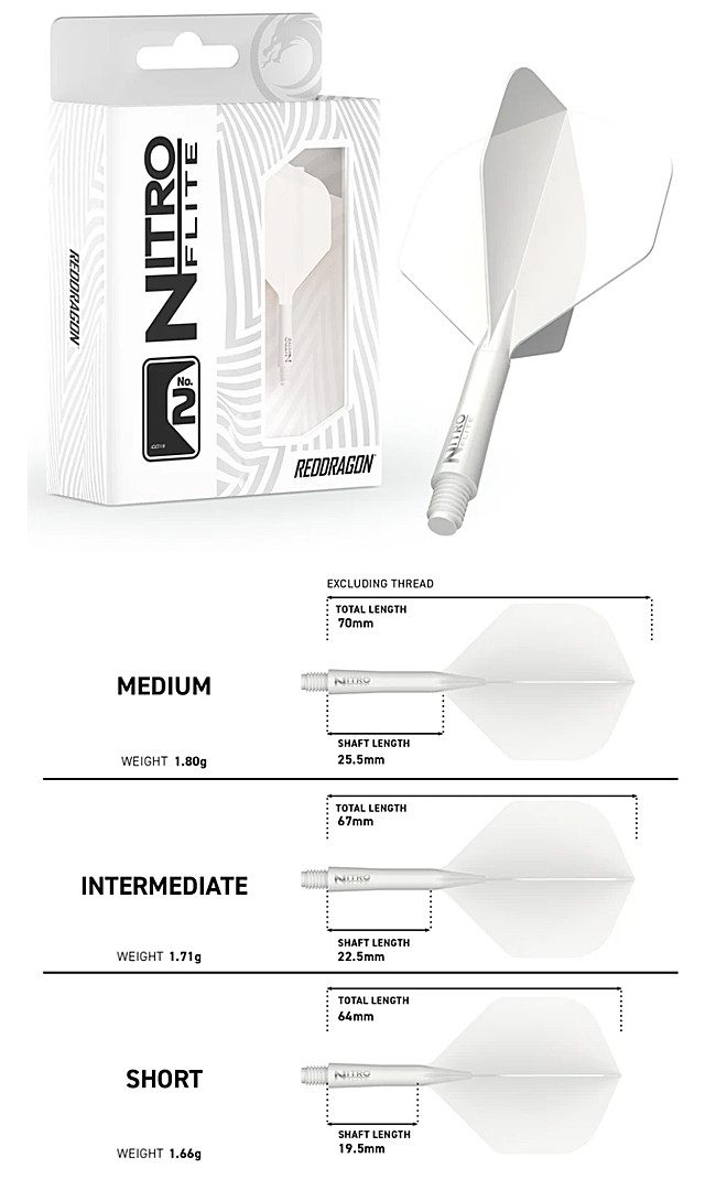 RED DRAGON Nitro Flite white/white No2