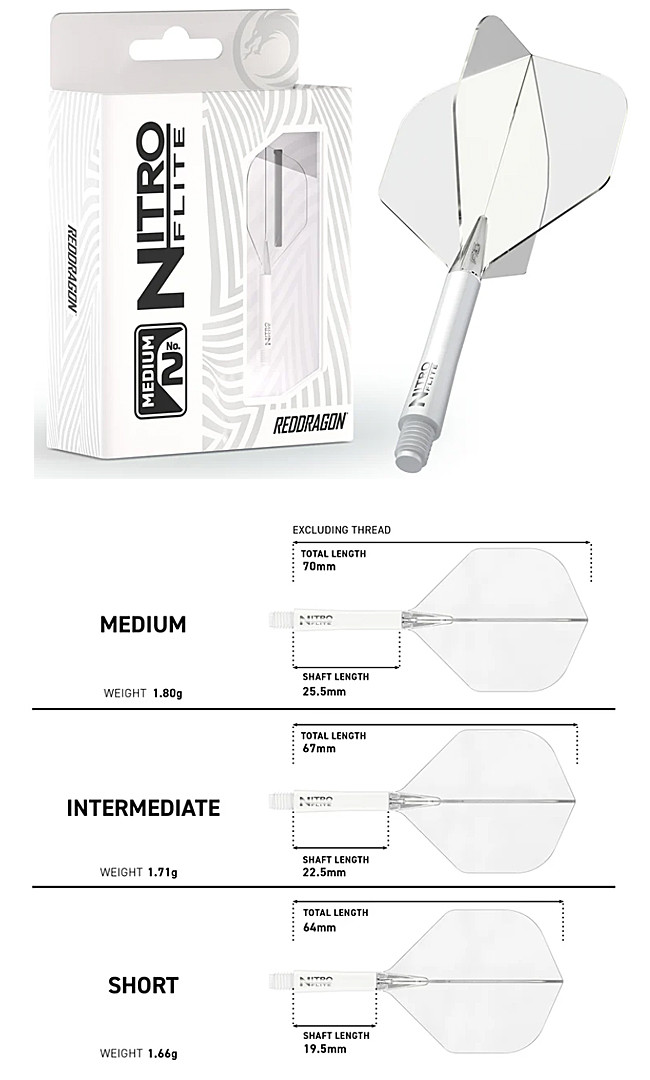 RED DRAGON Nitro Flite white/clear No2