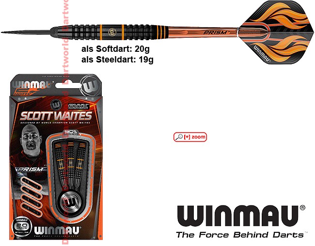 WINMAU Scott Waites Black Brass STEEL/SOFT