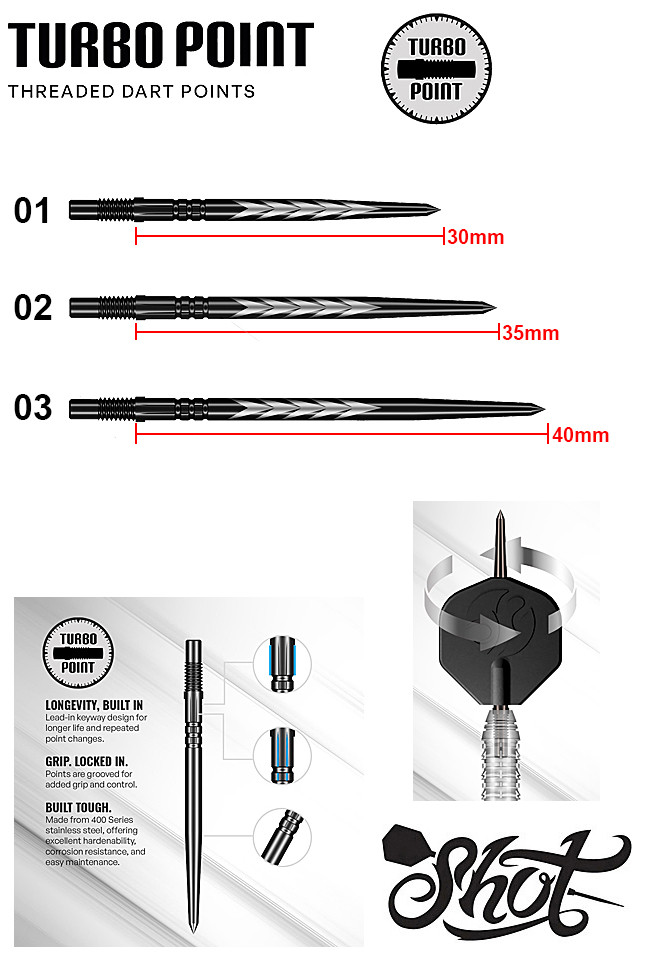 SHOT Tribal Weapon Black Turbo Dart Points