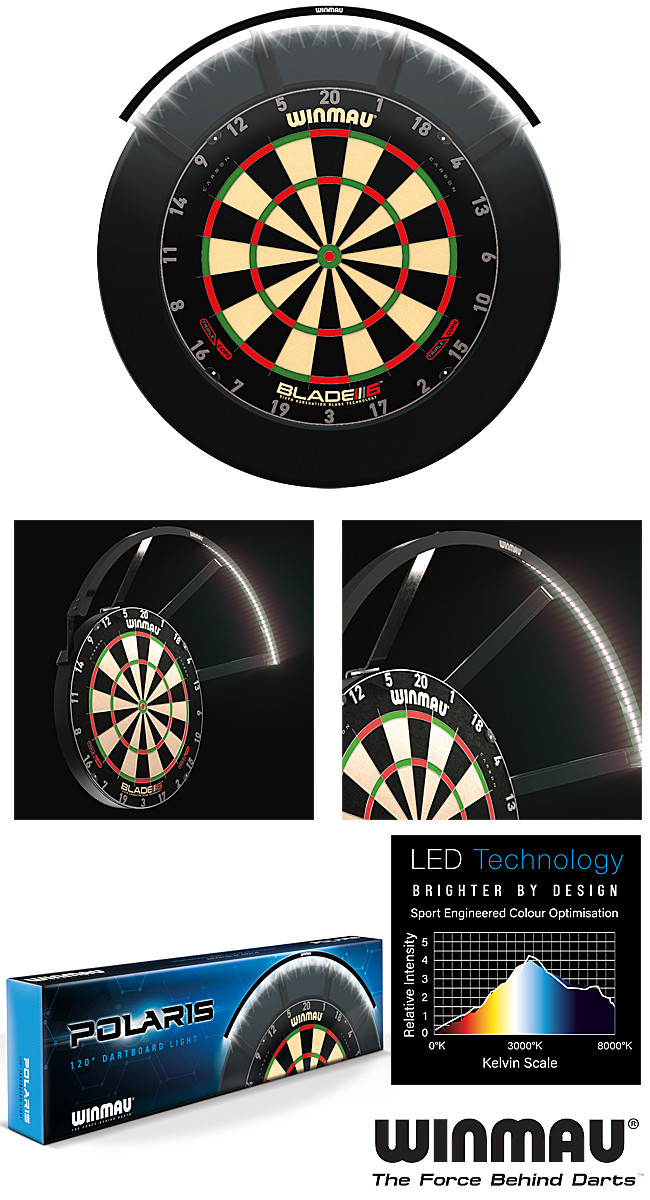 RÜCKLÄUFER: WINMAU Polaris 120° Dartboard Light