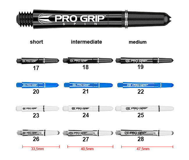 TARGET Pro Grip Spin Shafts 3er Set (9 Stück)