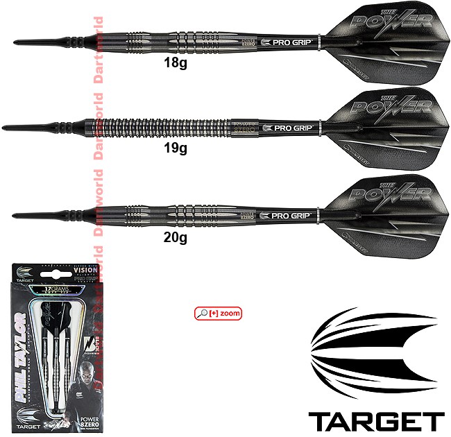 Target Power 8Zero Dark Shape No.6 – Set Di 3 Alette Per Freccette, 100 Micron, Colore Nero/Grigio - 3