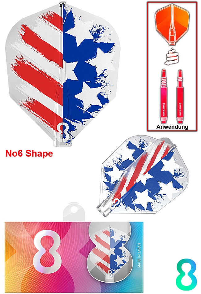 TARGET 8 Flight USA Flag Clear NO6 Shape