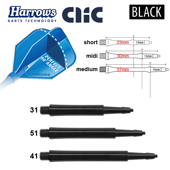 HARROWS Clic Shafts Standard black