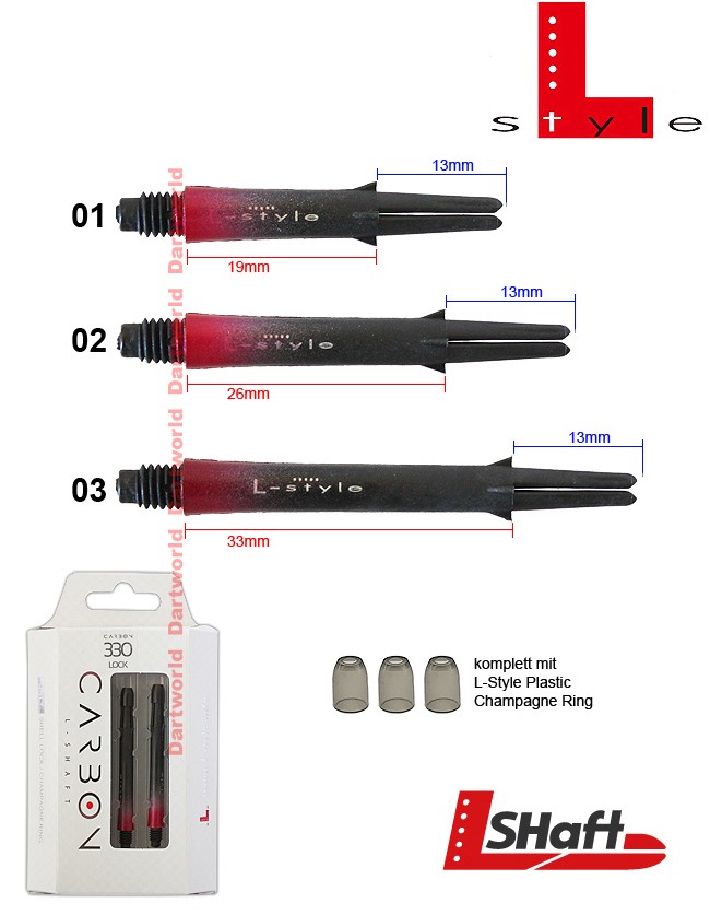 L-STYLE L-Shaft Carbon Lock Straight TwoTone Red