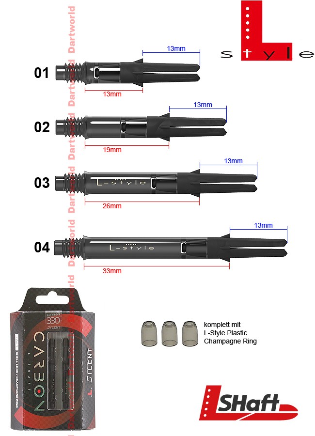 L-STYLE L-Shaft Carbon Silent Straight Clear Black (drehbares Top)