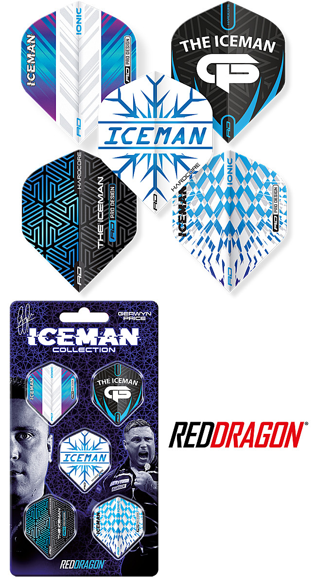 RED DRAGON Iceman Gerwyn Price Hardcore Flight Collection