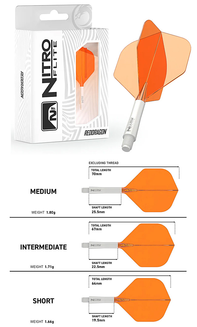 RED DRAGON Nitro Flite white/orange No2
