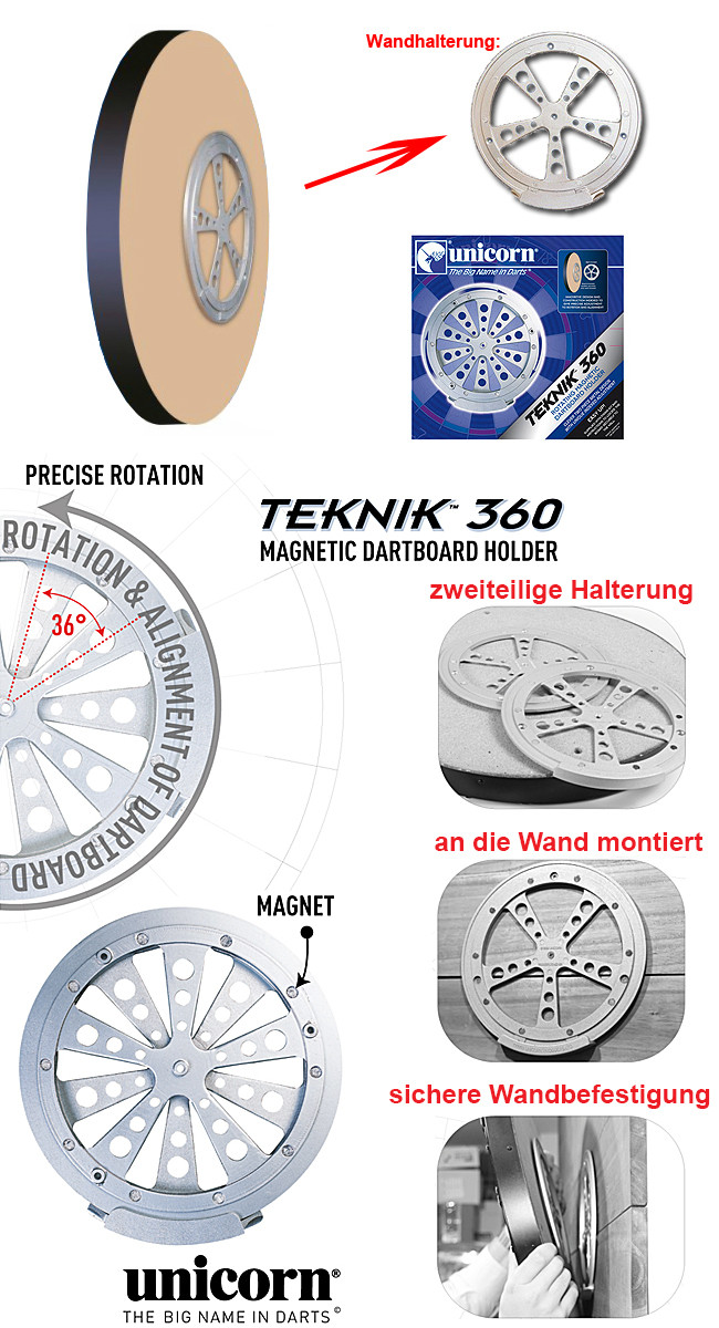 UNICORN Teknik 360 Magnetic Dartboard Halterung