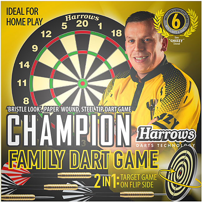 HARROWS Champions Family Dart Game (Paperboard) STEELDART BOARDS