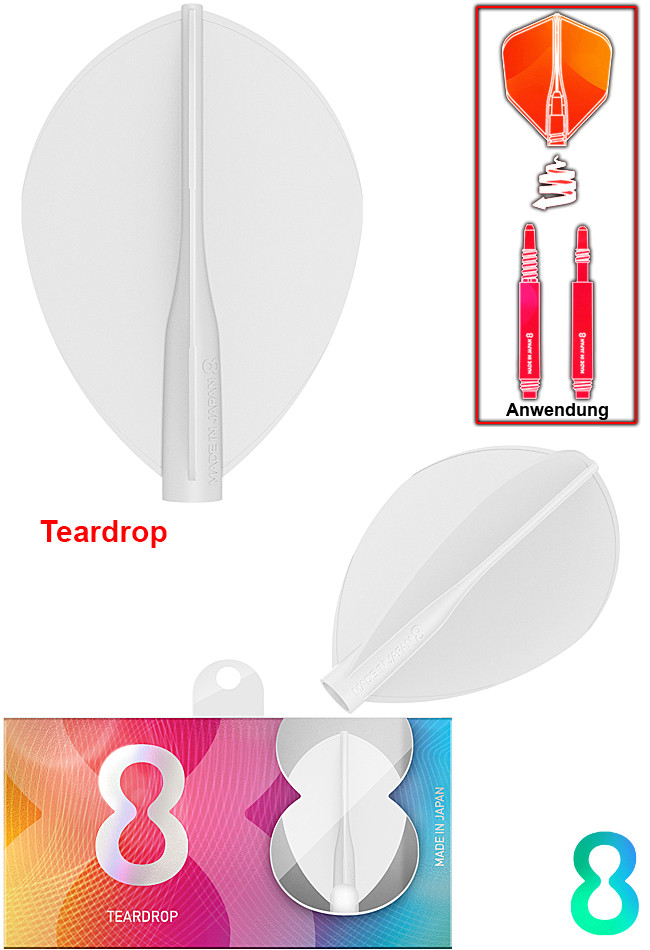 TARGET 8 Flight White Teardrop
